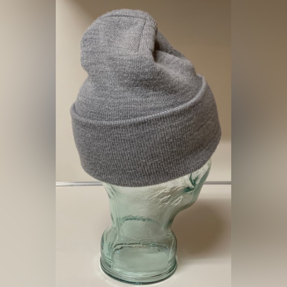 Adult Unisex Light Heather Grey CARHARTT Watch Cap Cuffed Acrylic Beanie Hat - Picture 3 of 11